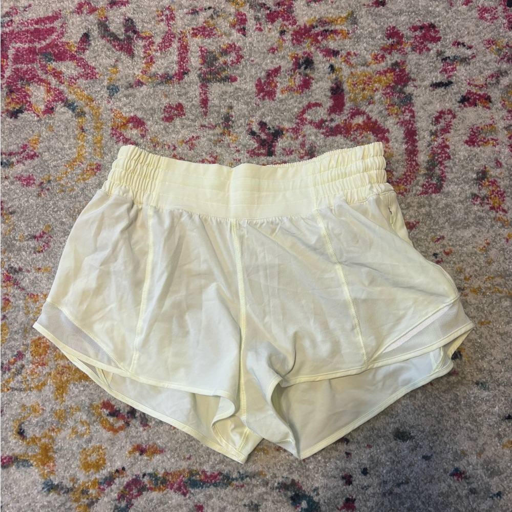Light Yellow Lululemon Athletic Shorts